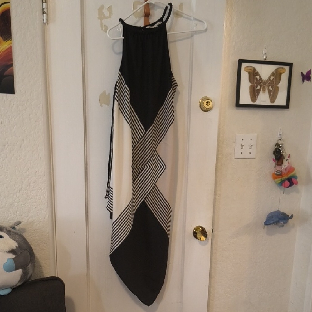 RACHEL Rachel Roy | Black and White Asymmetrical Dress